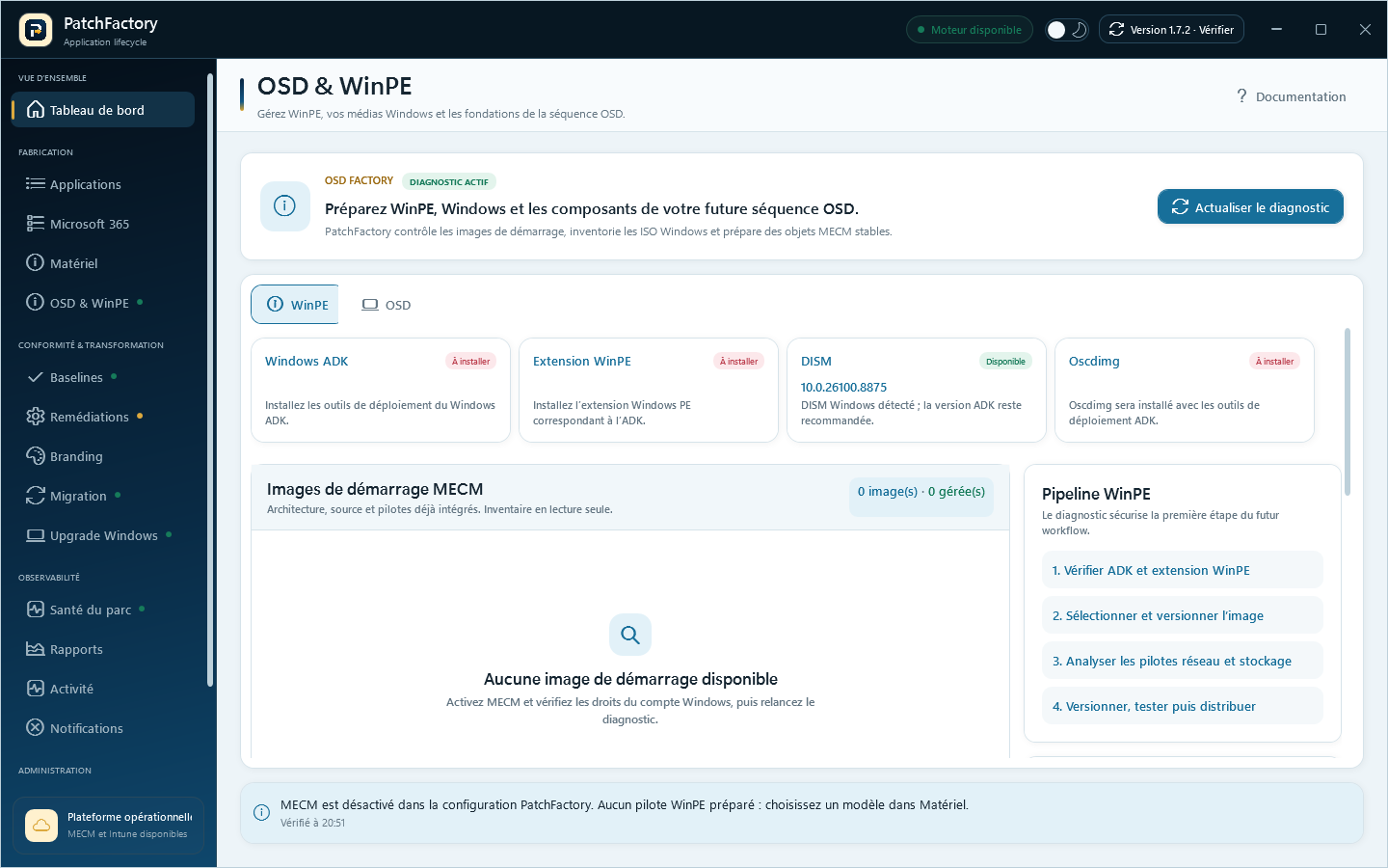 OSD et WinPE PatchFactory
